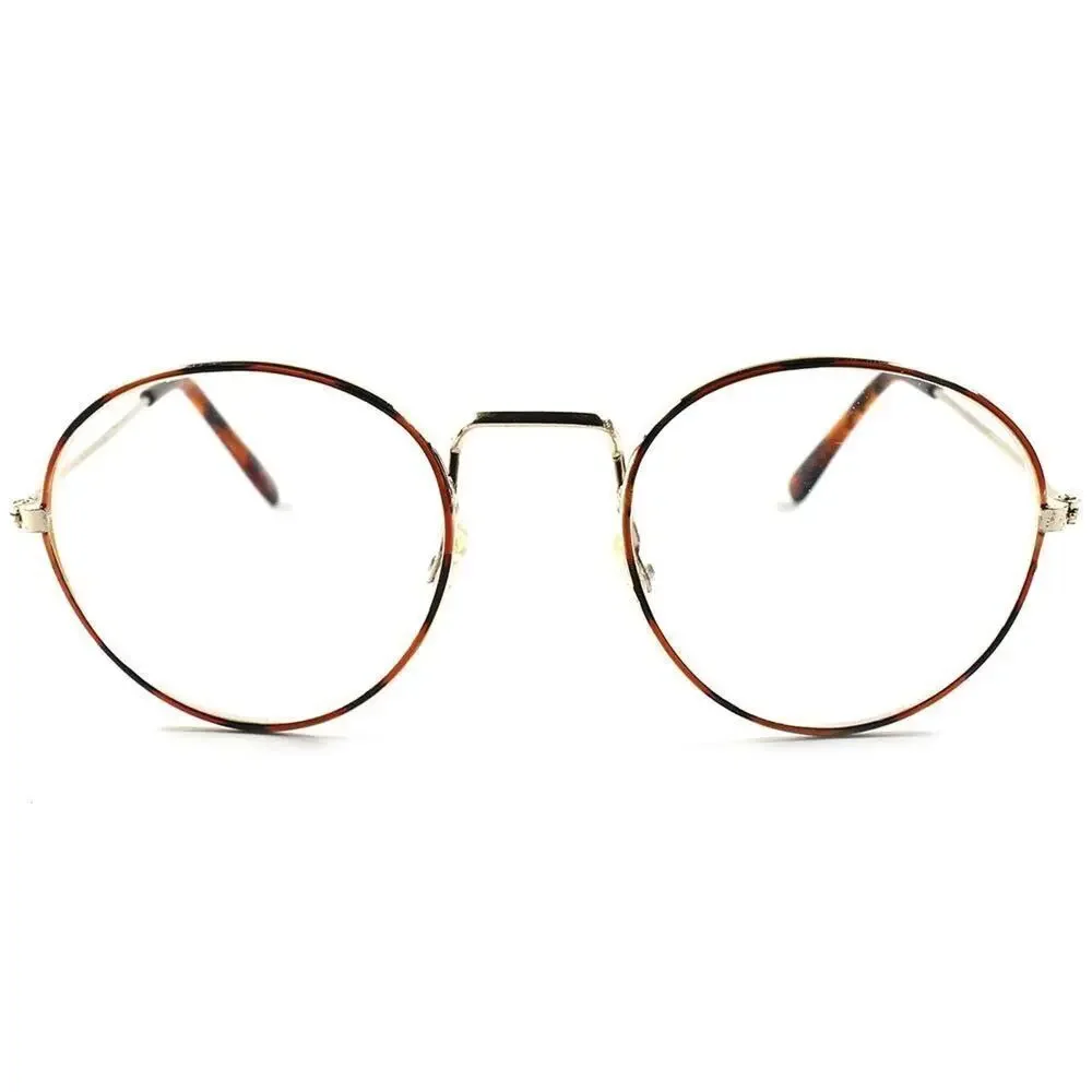 Classic Vintage Retro Hippie Hipster Mens Womens Wire Frame Clear Lens Glasses